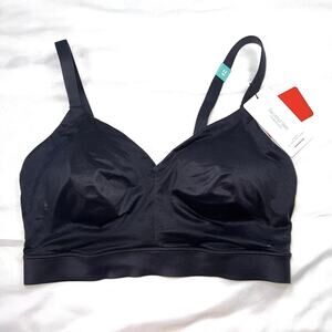 Tommy John Second Skin Triangle Bralette Womens Size XL DDD/D-E Black Bra NWT